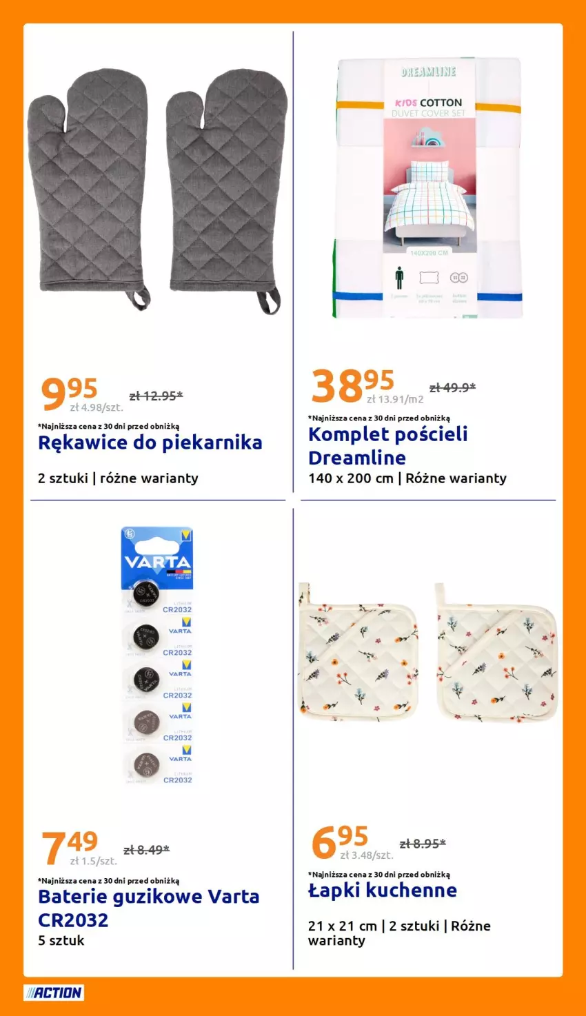 Gazetka promocyjna Action - Gazetka tydzień 32 2026 - ważna 05.08 do 11.08.2026 - strona 30 - produkty: Komplet pościeli, Piekarnik, Pościel, Rękawice, Varta