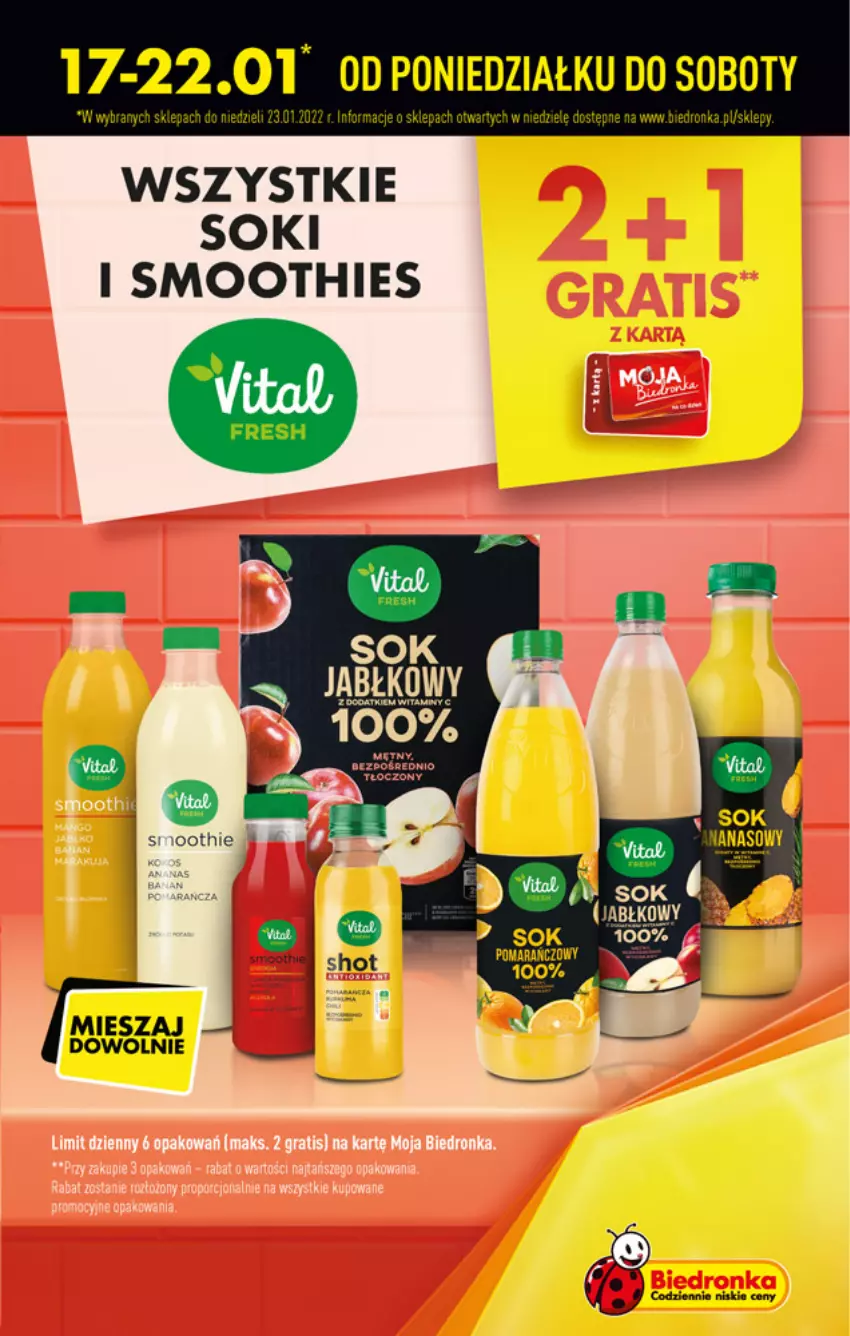 Gazetka promocyjna Biedronka - ważna 17.01 do 30.01.2022 - strona 7 - produkty: Smoothie, Sok