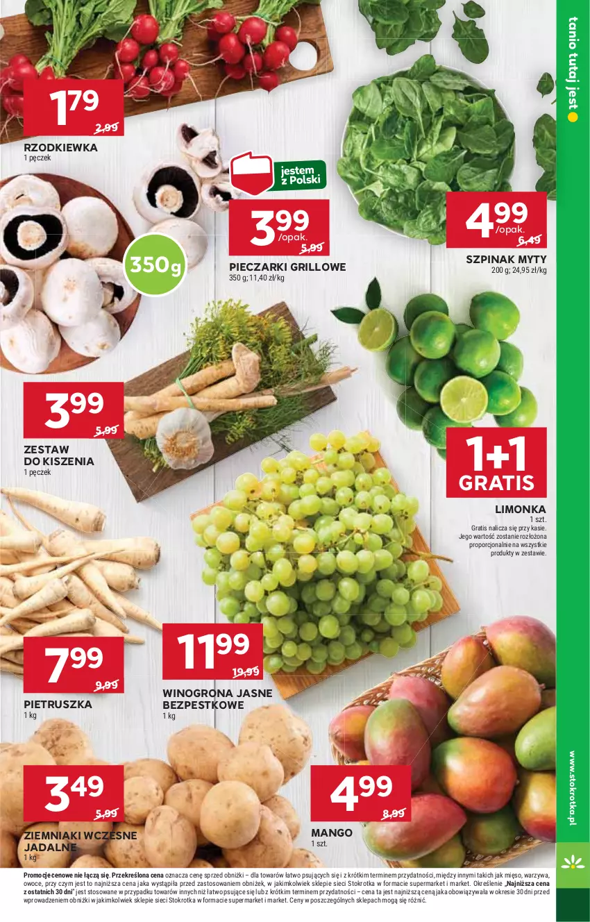 Gazetka promocyjna Stokrotka - Market - ważna 29.05 do 04.06.2025 - strona 7 - produkty: Gra, Grill, Limonka, Mango, Mięso, Owoce, Piec, Pietruszka, Por, Rzodkiewka, Szpinak, Warzywa, Wino, Winogrona, Ziemniaki
