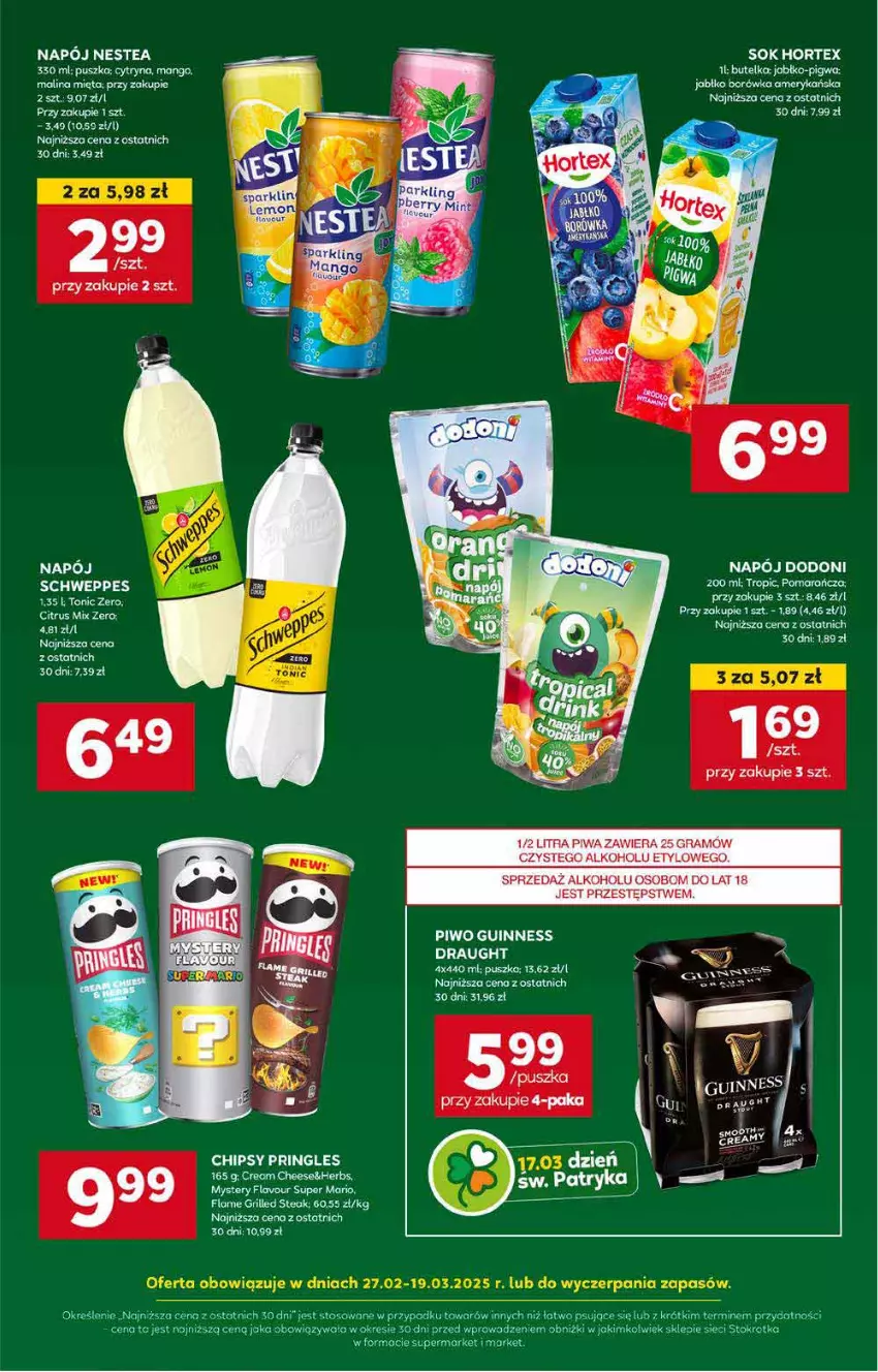 Gazetka promocyjna Stokrotka - Supermarket Opole/Radom - ważna 06.03 do 12.03.2025 - strona 40 - produkty: Borówka, Borówka amerykańska, Grill, Hortex, Mięta, Nestea, Piwo, Schweppes, Ser, Sok