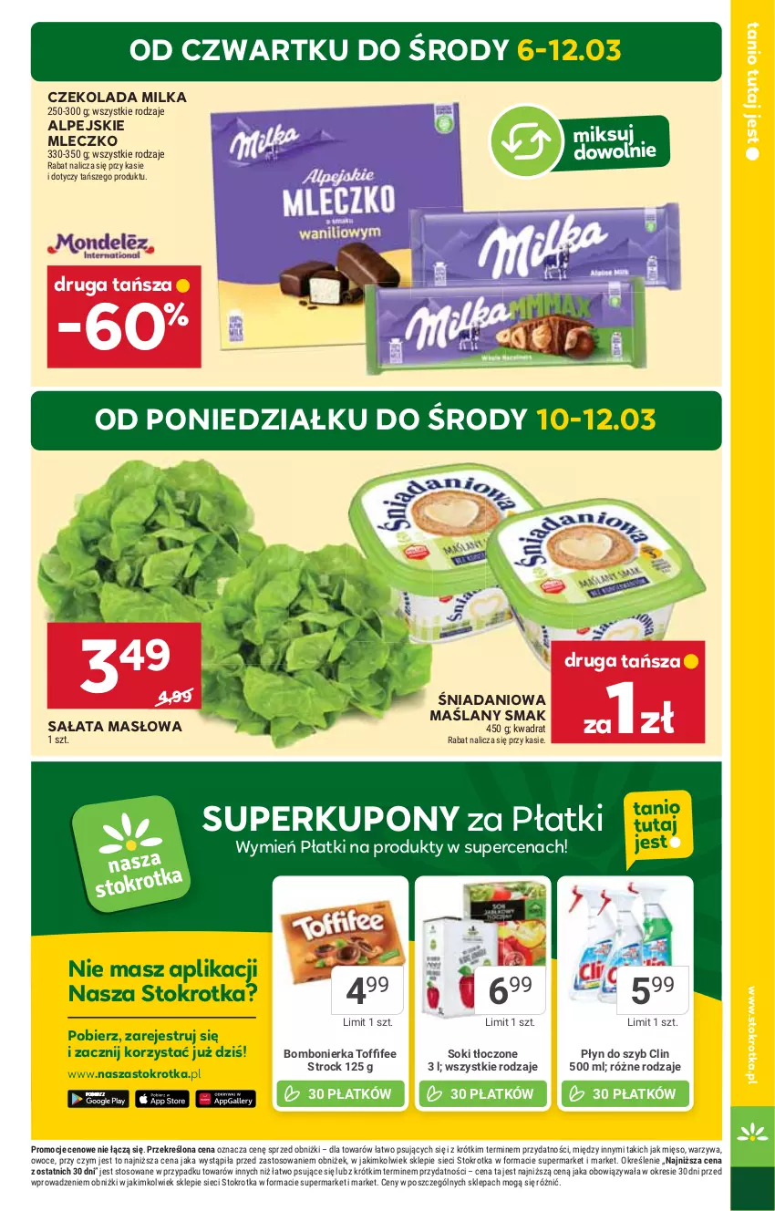 Gazetka promocyjna Stokrotka - Supermarket Opole/Radom - ważna 06.03 do 12.03.2025 - strona 5 - produkty: Czekolada, Danio, HP, Masło, Milka, Mleczko, Sałat, Sałata masłowa