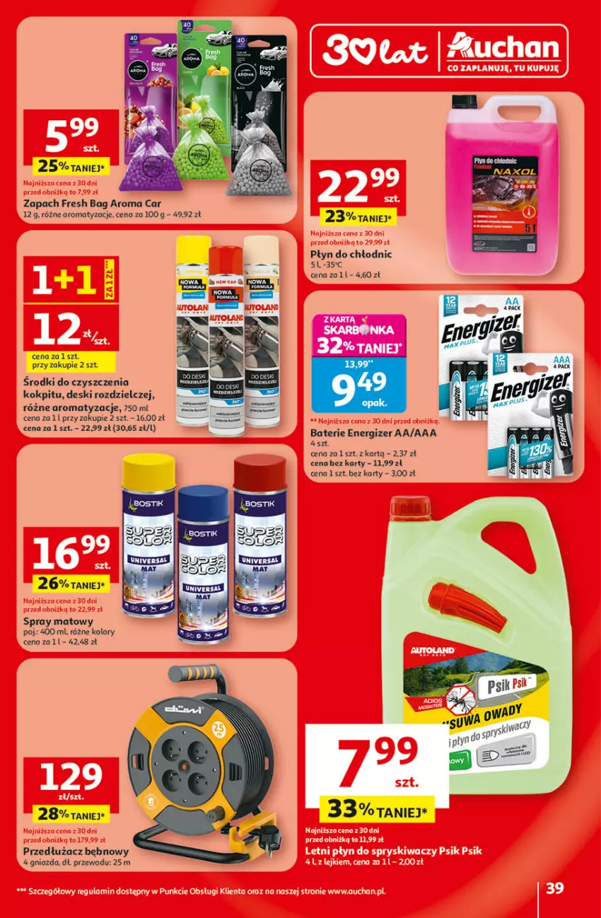 Gazetka promocyjna Auchan - 30 Lat Hipermarket - ważna 09.04 do 15.04.2026 - strona 39 - produkty: Energizer, Płyn do chłodnic