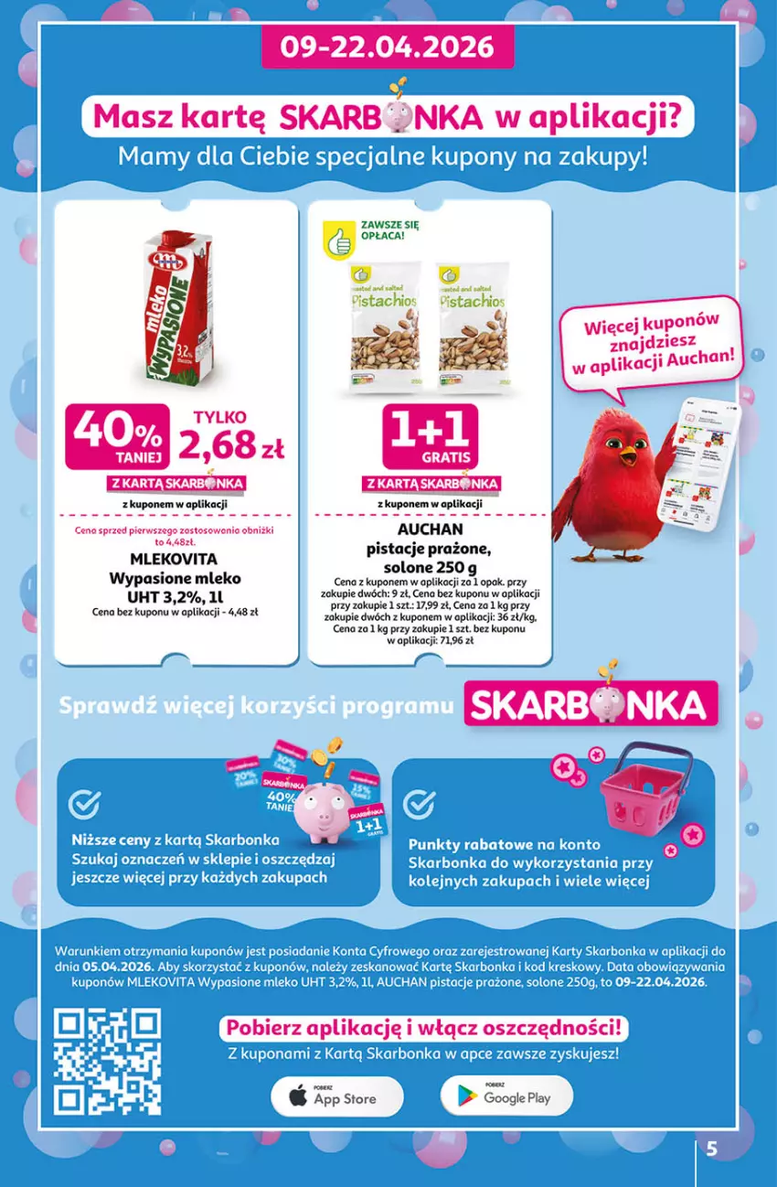 Gazetka promocyjna Auchan - 30 Lat Hipermarket - ważna 09.04 do 15.04.2026 - strona 5 - produkty: Fa, Mleko, Pistacje