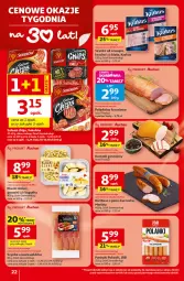Gazetka promocyjna Auchan - 30 Lat Hipermarket - Gazetka - ważna od 15.04 do 15.04.2026 - strona 22 - produkty: Kurczak, Polędwica, Krakus, Sos, Gra, Kurczak gotowany, Parówki, Gnocchi, Kiełbasa z piersi kurczaka, Kopytka, Tran, Szynka, Morliny, Lanki, Kiełbasa