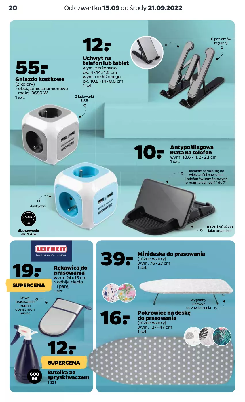 Gazetka promocyjna Netto - Akcesoria i dodatki - ważna 15.09 do 21.09.2022 - strona 4 - produkty: Butelka ze spryskiwaczem, Deska do prasowania, Nawigacji, Organizer, Pokrowiec, Pokrowiec na deskę, Tablet, Telefon