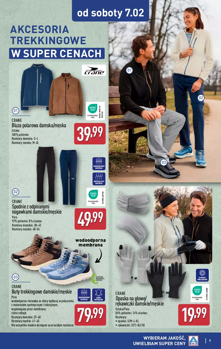 Gazetka promocyjna Aldi - Artykuły przemysłowe i tekstylia - ważna 04.02 do 07.02.2026 - strona 9 - produkty: Bluza, Bluza polarowa, Buty, Opaska, Por, Spodnie