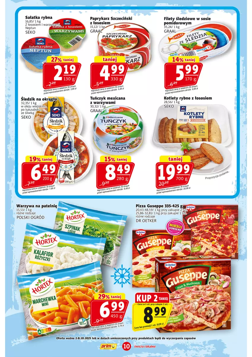 Gazetka promocyjna Prim Market - ważna 02.10 do 08.10.2025 - strona 10 - produkty: AEG, Gra, Graal, Kotlet, Ogród, Olej, Papryka, Paprykarz, Paprykarz szczeciński, Sałat, Sałatka, SEKO, Sos, Tuńczyk, Warzywa