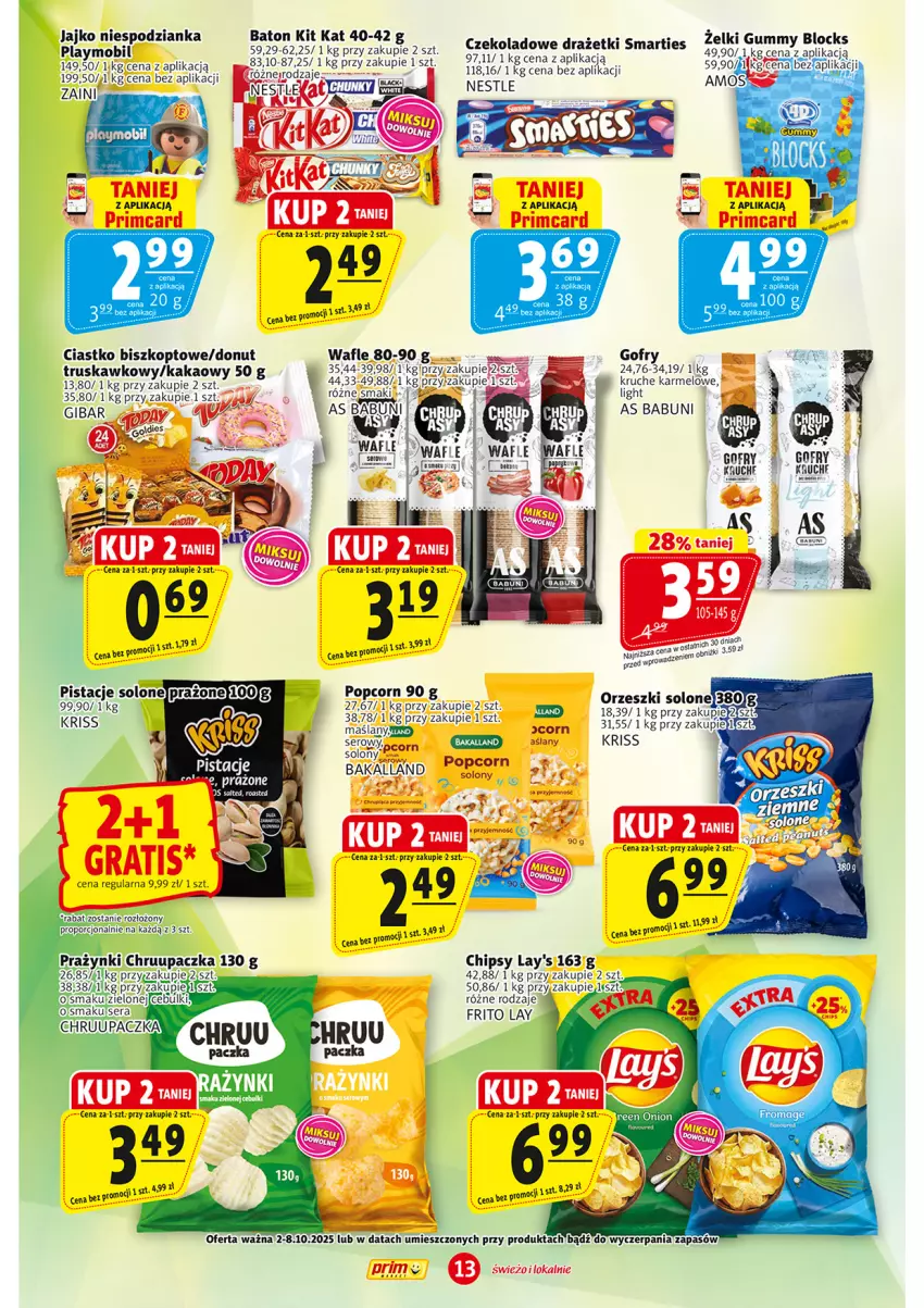 Gazetka promocyjna Prim Market - ważna 02.10 do 08.10.2025 - strona 13 - produkty: Babuni, Donut, Gofry, Gra, Kakao, Pistacje, Popcorn, Wafle