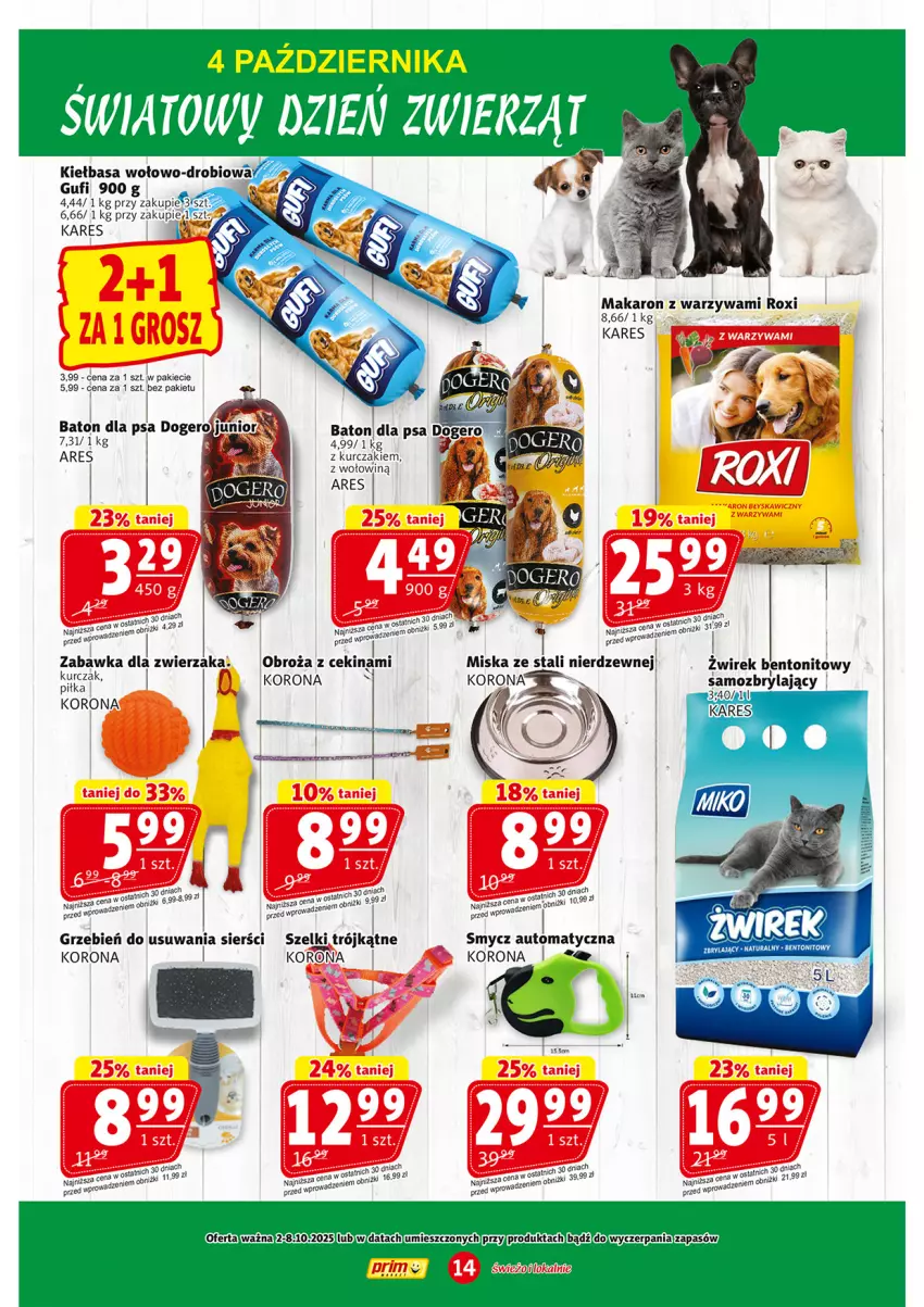 Gazetka promocyjna Prim Market - ważna 02.10 do 08.10.2025 - strona 14 - produkty: Kurczak, Makaron, Smycz, Warzywa, Zabawka
