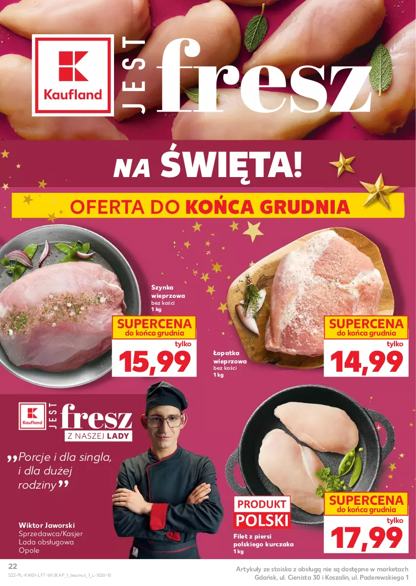 Gazetka promocyjna Kaufland - Gazetka tygodnia - ważna 17.12 do 23.12.2025 - strona 22 - produkty: Kosz, Kurczak, Por, Szal, Szynka, Szynka wieprzowa
