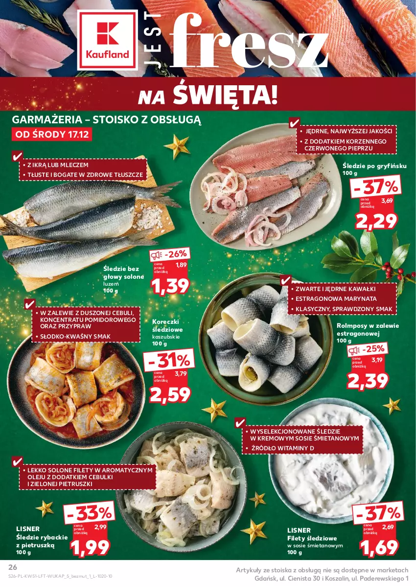 Gazetka promocyjna Kaufland - Gazetka tygodnia - ważna 17.12 do 23.12.2025 - strona 26 - produkty: Gry, Kawa, Koreczki śledziowe, Kosz, Lisner, Olej, Pieprz, Ryba, Sos, Szal