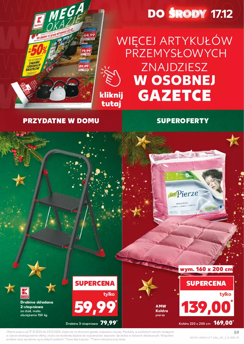 Gazetka promocyjna Kaufland - Gazetka tygodnia - ważna 17.12 do 23.12.2025 - strona 59 - produkty: Drabina, Kołdra, Top