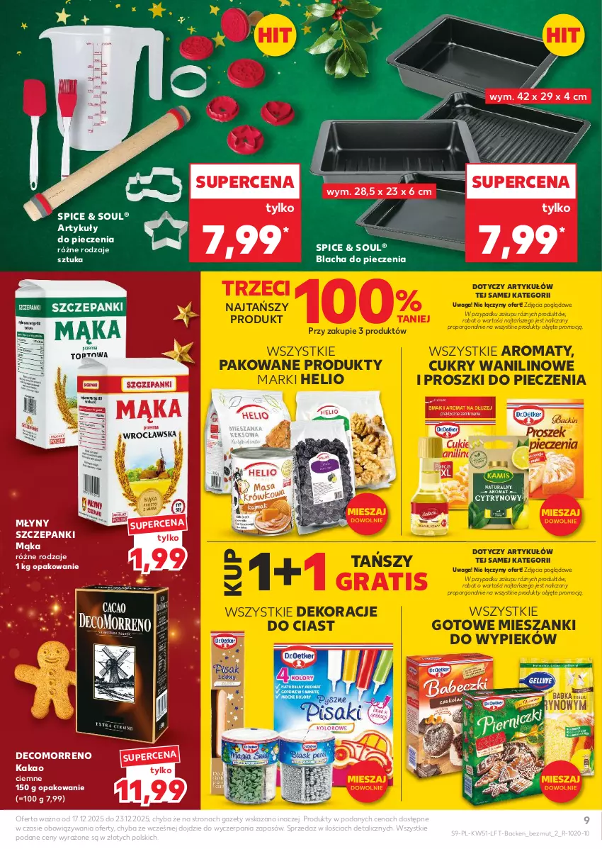 Gazetka promocyjna Kaufland - Gazetka tygodnia - ważna 17.12 do 23.12.2025 - strona 9 - produkty: Blacha do pieczenia, Gra, Helio, Kakao, Mąka, Piec, Por, Waga
