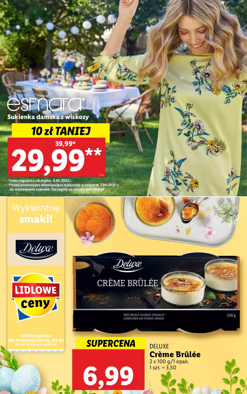 Gazetka promocyjna Lidl - GAZETKA - ważna 04.04 do 10.04.2022 - strona 48 - produkty: Crème brûlée, Sukienka