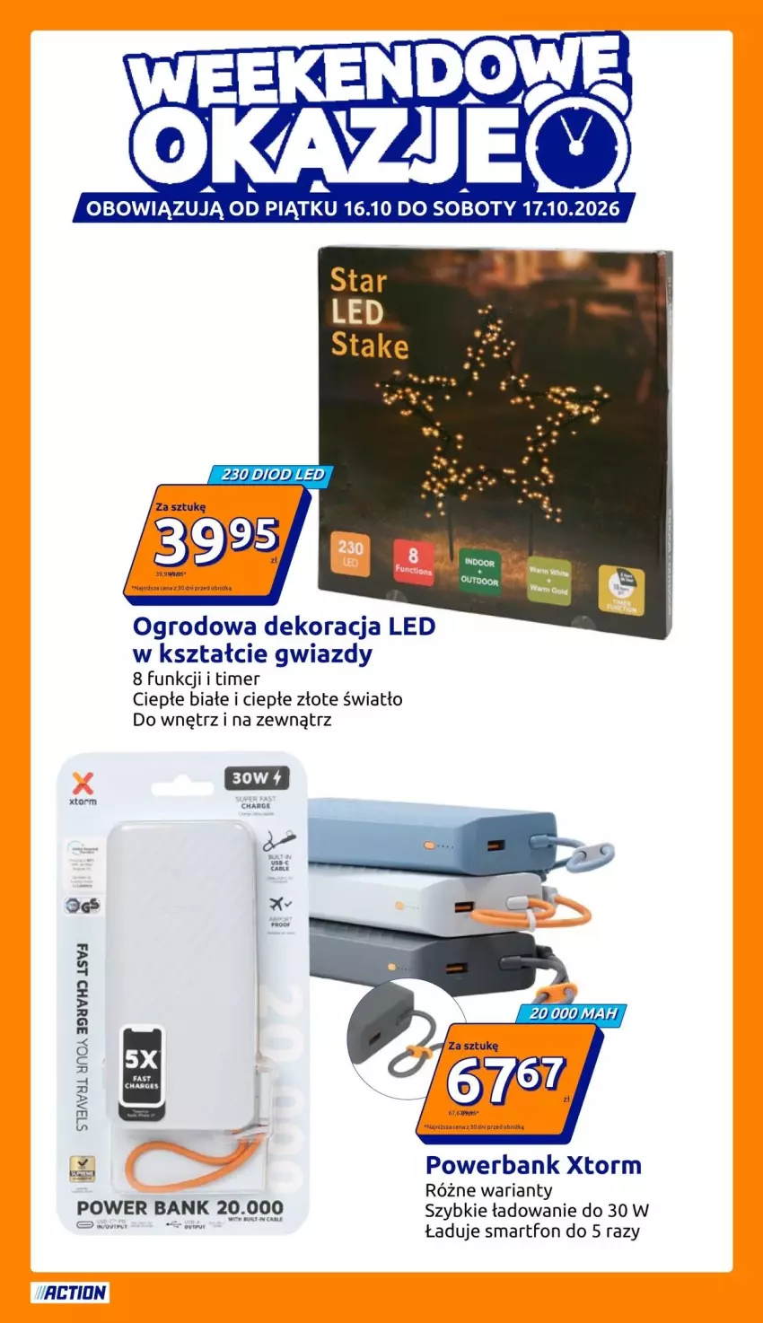 Gazetka promocyjna Action - Gazetka tydzień 42 2026 - ważna 14.10 do 20.10.2026 - strona 6 - produkty: Dekoracja LED, Powerbank, Smartfon