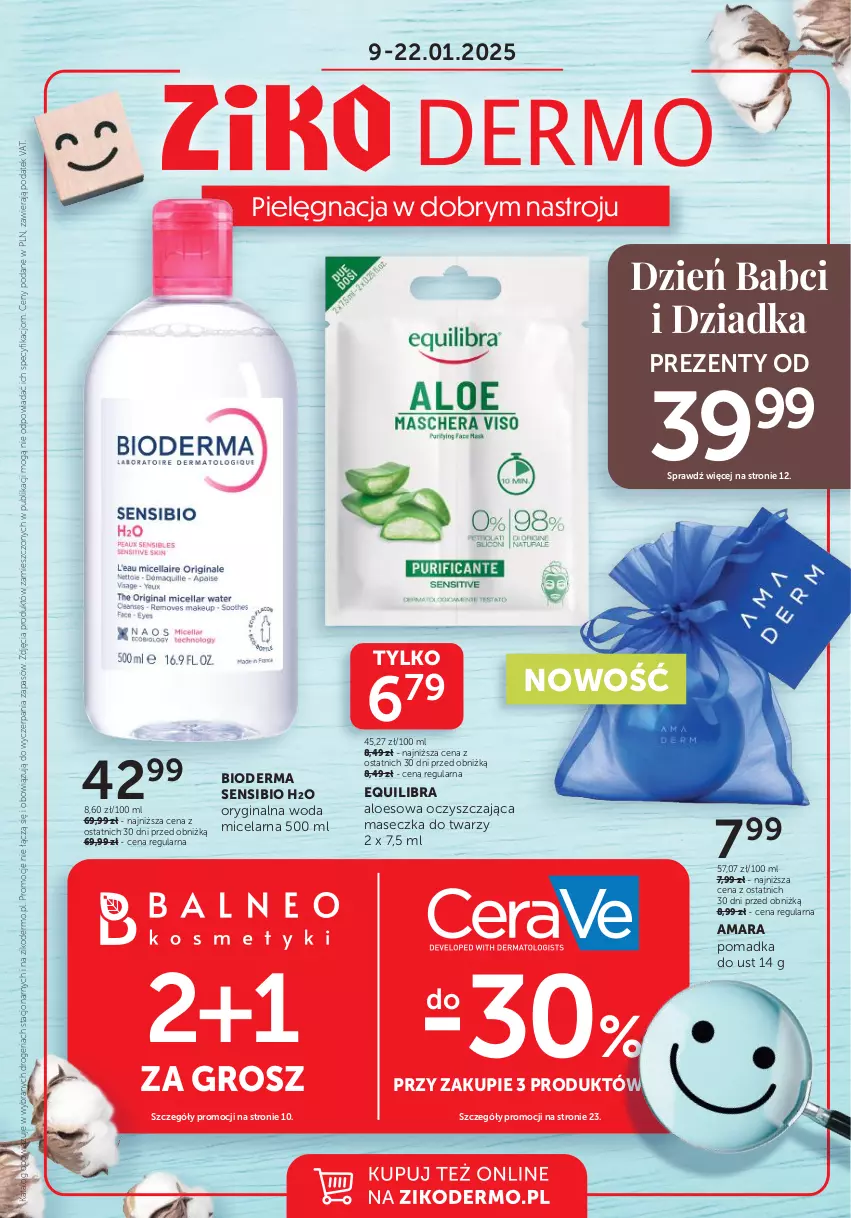 Gazetka promocyjna Ziko - Gazetka Ziko Dermo - ważna 09.01 do 22.01.2025 - strona 1 - produkty: Bioderma, Gin, Woda, Woda micelarna