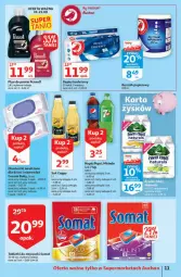 Gazetka promocyjna Auchan - Rysują się supertanie okazje Supermarkety - Gazetka - ważna od 25.08 do 25.08.2021 - strona 11 - produkty: Płyn do prania, Sok, Papier, Tablet, Mirinda, Pepsi, Ręcznik, Somat, Perwoll, Cappy, Zmywarki, Napój, Tabletki do zmywarki