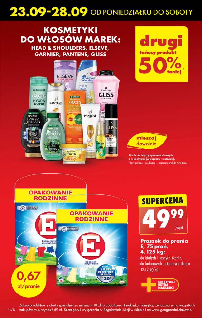 Gazetka promocyjna Biedronka - Od Poniedziałku - ważna 23.09 do 28.09.2024 - strona 14 - produkty: Elseve, Garnier, Pantene, Proszek do prania