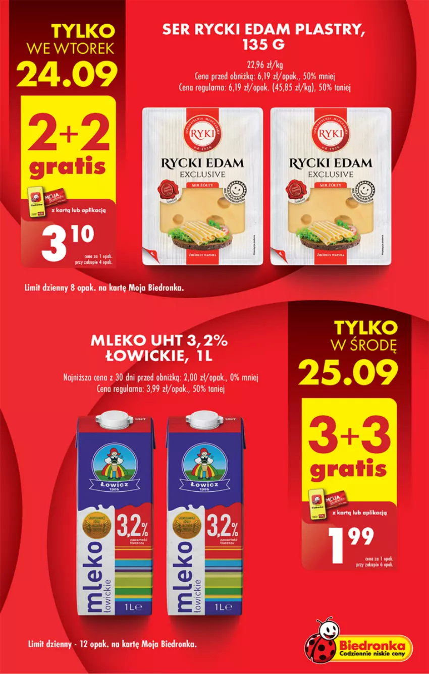 Gazetka promocyjna Biedronka - Od Poniedziałku - ważna 23.09 do 28.09.2024 - strona 5 - produkty: Edam, Mleko, Rycki Edam, Ser