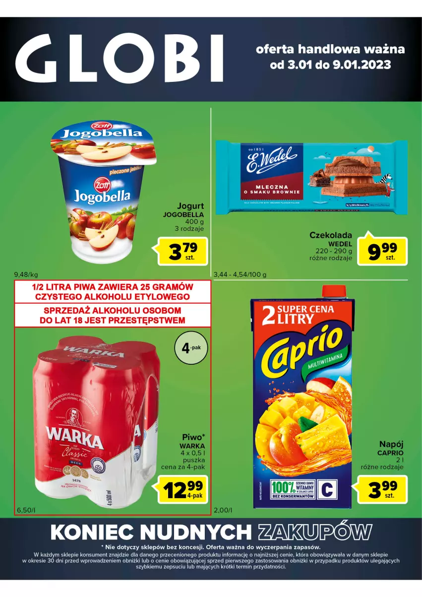 Gazetka promocyjna Carrefour - Gazetka Globi - ważna 03.01 do 09.01.2023 - strona 1 - produkty: Brownie, Gra, Piwa