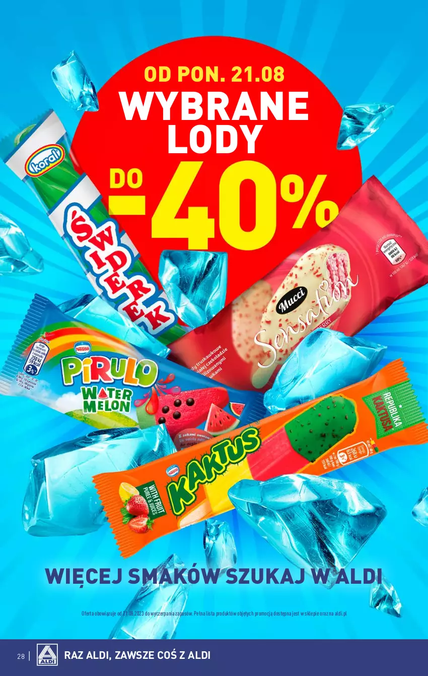 Gazetka promocyjna Aldi - Pełna oferta - ważna 21.08 do 27.08.2023 - strona 28 - produkty: Lody