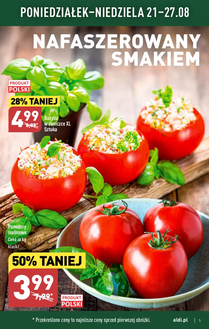 Gazetka promocyjna Aldi - Pełna oferta - ważna 21.08 do 27.08.2023 - strona 5 - produkty: Bazyl, Bazylia, Fa, Pomidory