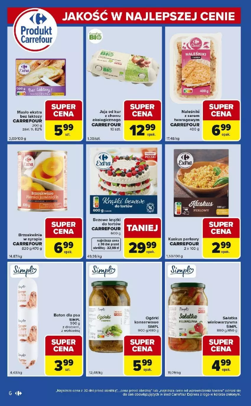 Gazetka promocyjna Carrefour - Gazetka Express - ważna 10.03 do 16.03.2026 - strona 6 - produkty: Brzoskwinie, Fa, Gra, Jaja, Kuskus, Masło, Naleśniki, Sałat, Sałatka, Ser, Syrop