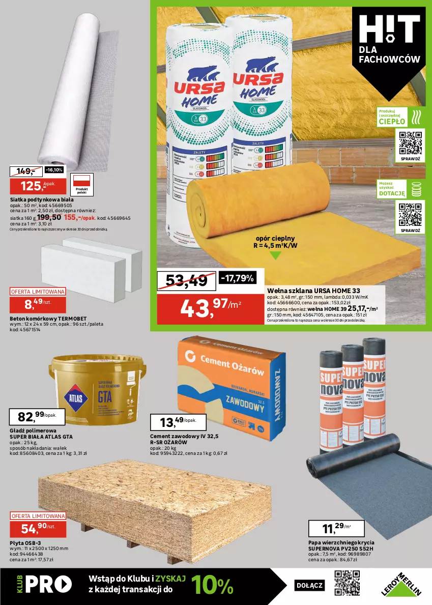 Gazetka promocyjna Leroy Merlin - Gazetka Leroy Merlin - ważna 29.08 do 23.09.2025 - strona 29 - produkty: Cement, Ceresit, Fa, Finish, Geoflex, Gładź polimerowa, Gra, Grunt, Klej, LANA, Paleta, Płyta, Płyta osb, Siatka, Sok, Tran, Wałek, Wełna, Wełna szklana, Zaprawa klejowa
