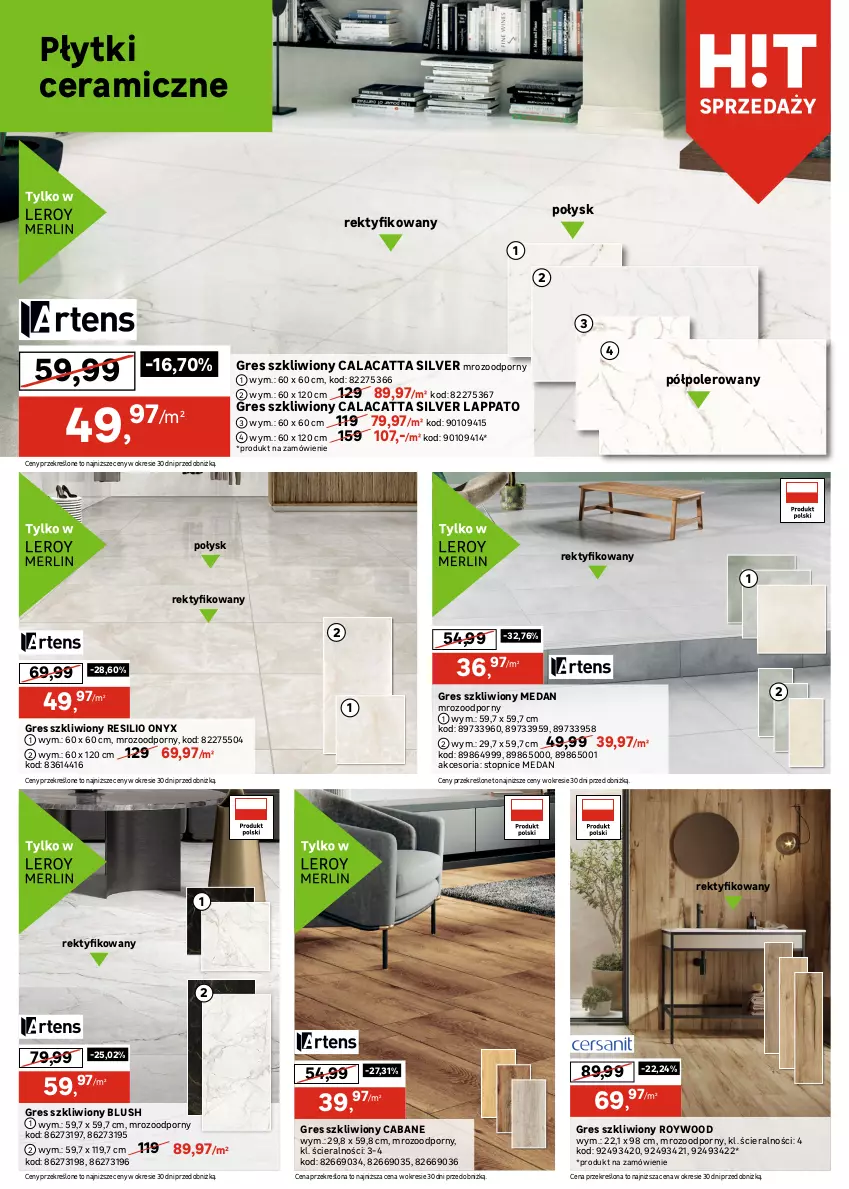 Gazetka promocyjna Leroy Merlin - Gazetka Leroy Merlin - ważna 29.08 do 23.09.2025 - strona 4 - produkty: Glazura, Gres, Gres szkliwiony, Lack, Lazur, Por, Top, Tran