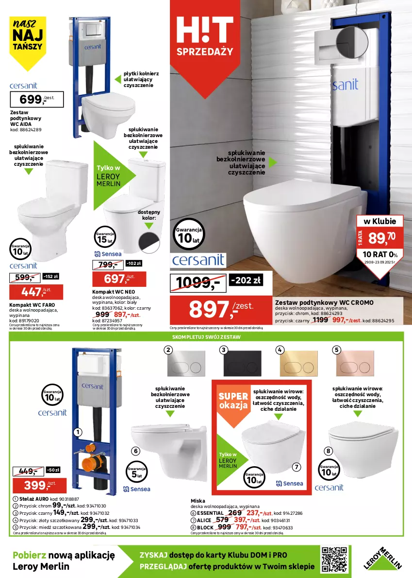 Gazetka promocyjna Leroy Merlin - Gazetka Leroy Merlin - ważna 29.08 do 23.09.2025 - strona 9 - produkty: Brodzik, Deska wolnoopadająca, Fa, Gra, Kompakt WC, Miska, Ogród, Rum, Ser, Szkło grafitowe, Termos, Zestaw podtynkowy WC