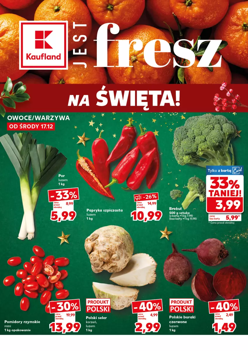Gazetka promocyjna Kaufland - Mocny Start - ważna 22.12 do 23.12.2025 - strona 14 - produkty: Buraki, LG, Owoce, Pomidory, Warzywa