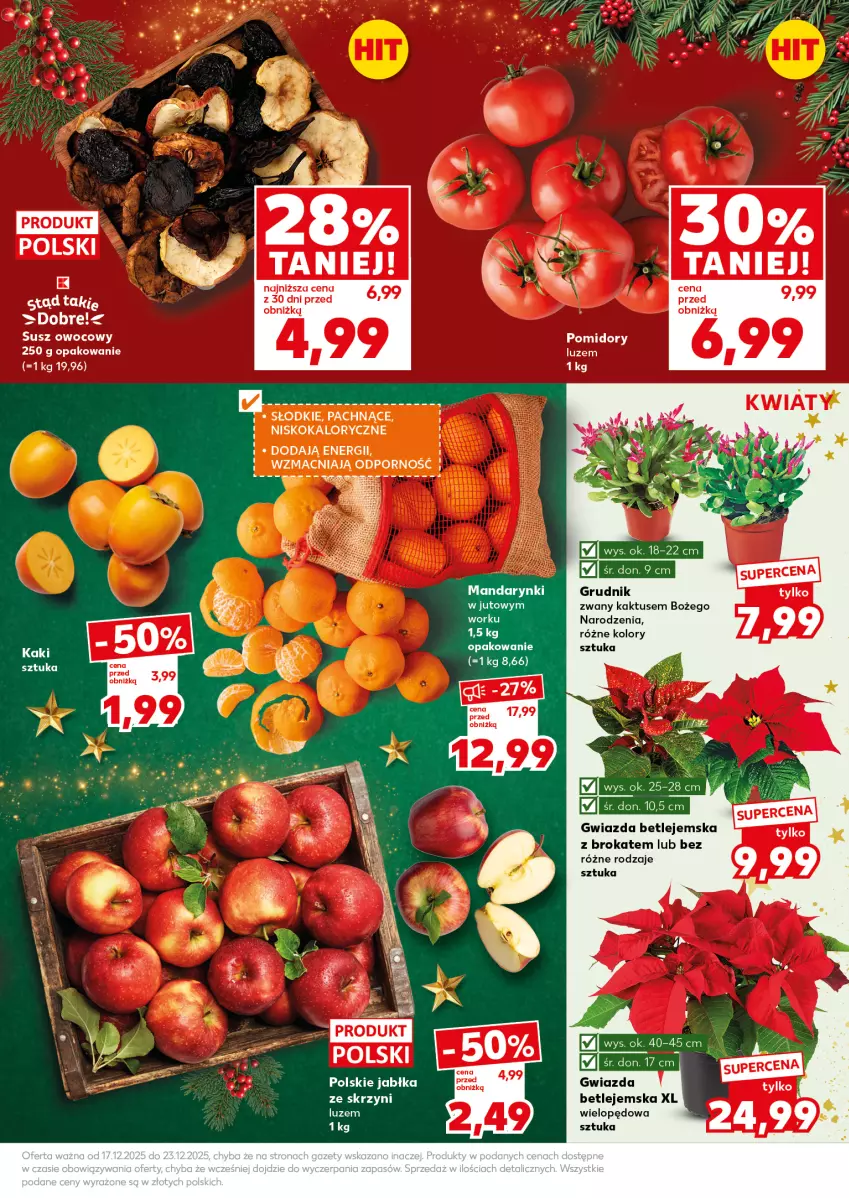 Gazetka promocyjna Kaufland - Mocny Start - ważna 22.12 do 23.12.2025 - strona 15 - produkty: Gwiazda, Jabłka, Kaki, Kaktus, Mandarynki, Por