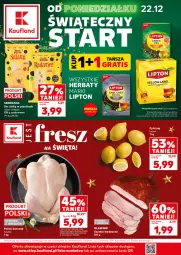 Gazetka promocyjna Kaufland - Mocny Start - Gazetka - ważna od 23.12 do 23.12.2025 - strona 1 - produkty: Kurczak, Ser, Por, Cytryny, Tusz, Szynka, Lipton, Waga, Olej, Olewnik, Fa