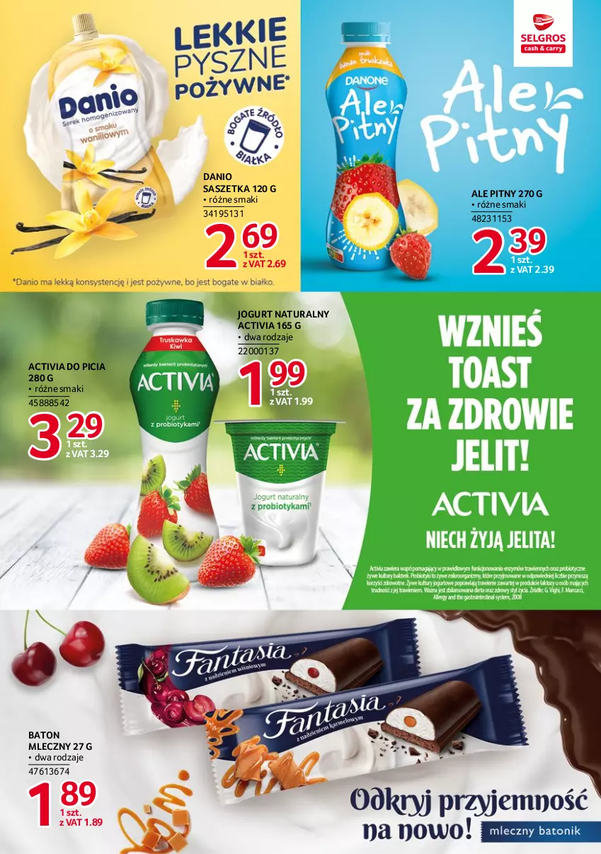 Gazetka promocyjna Selgros - Katalog Markowe Produkty - ważna 20.04 do 02.05.2023 - strona 9 - produkty: Activia, Baton, Danio, Jogurt, Jogurt naturalny