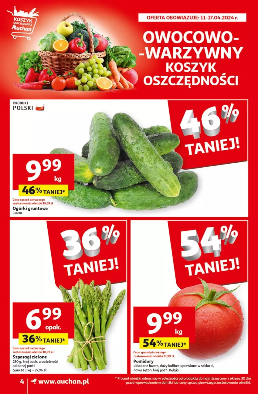 Gazetka promocyjna Auchan - Gazetka Oferty tygodnia! Supermarket Auchan - ważna 11.04 do 17.04.2024 - strona 4 - produkty: Fa, Grunt, LG, Pomidory