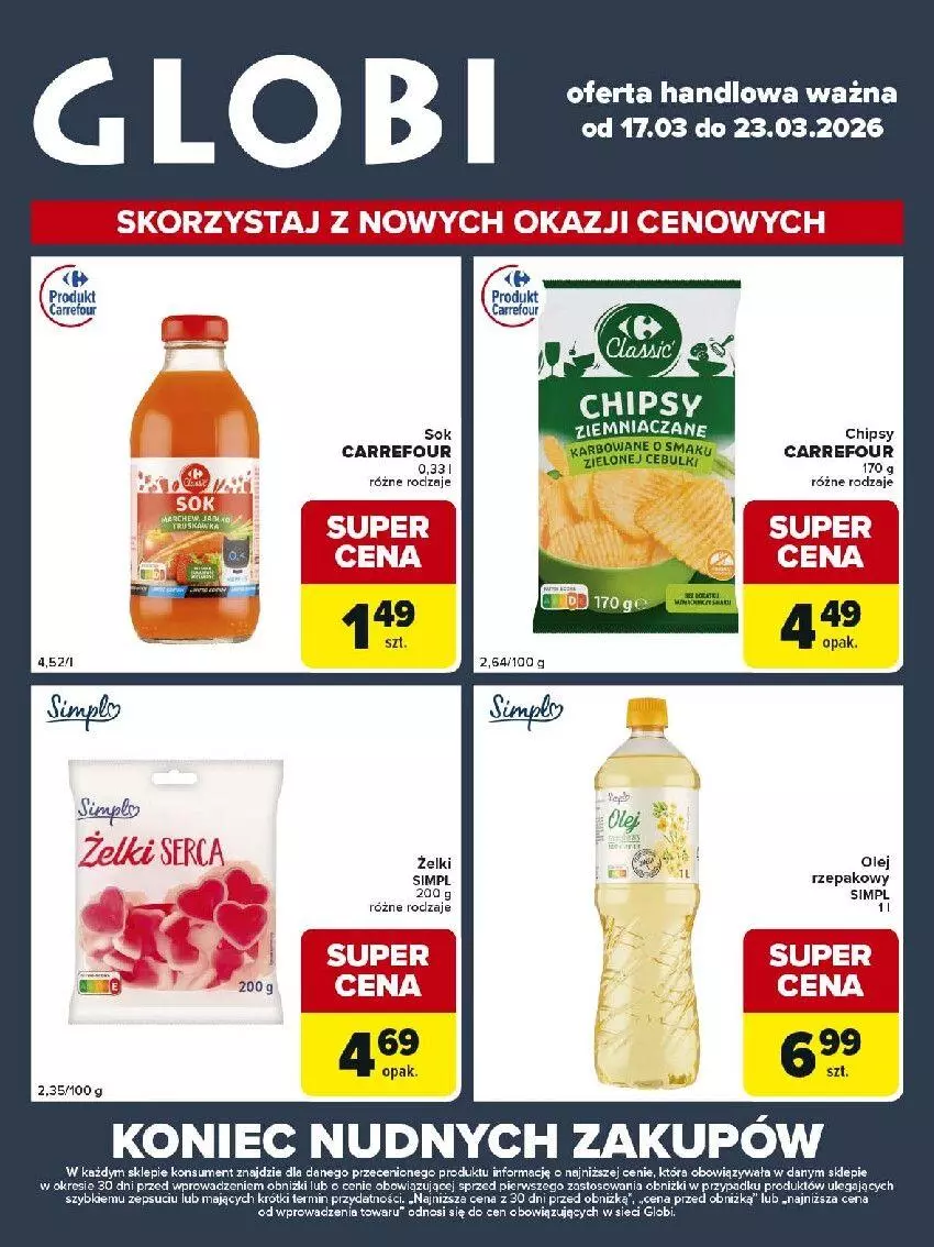 Gazetka promocyjna Carrefour - Gazetka Globi - ważna 17.03 do 23.03.2026 - strona 2 - produkty: Chipsy, Sok