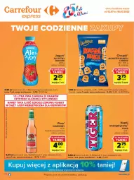 Gazetka promocyjna Carrefour - Gazetka Express - Gazetka - ważna od 18.07 do 18.07.2022 - strona 1 - produkty: Piwo, Piec, Gra, Danone, Somersby, Jogurt, Kosz, Chrupki, Tiger, Lorenz, Monster Munch, Napój