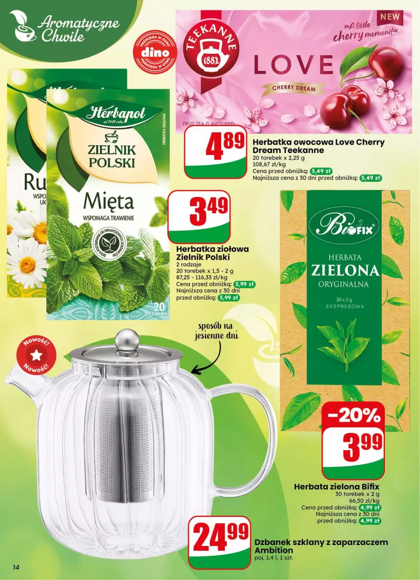 Gazetka promocyjna Dino - Gazetka 38 / 2026 - ważna 16.09 do 22.09.2026 - strona 14 - produkty: Gin, Herbata, Teekanne