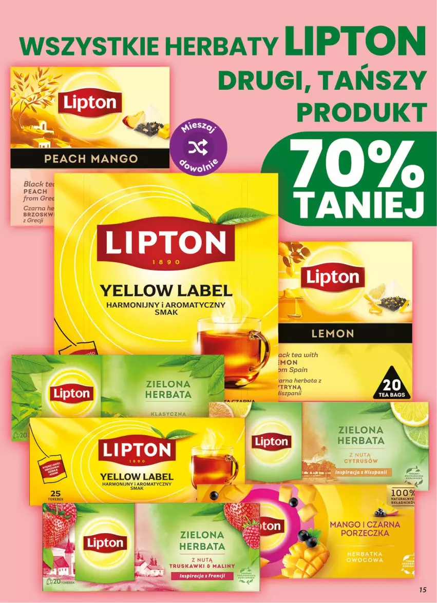 Gazetka promocyjna Dino - Gazetka 38 / 2026 - ważna 16.09 do 22.09.2026 - strona 15 - produkty: Herbata, Lack, Lipton, Maliny, Mango, Por, Truskawki