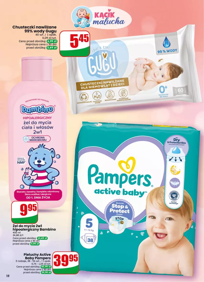 Gazetka promocyjna Dino - Gazetka 38 / 2026 - ważna 16.09 do 22.09.2026 - strona 18 - produkty: Chusteczki, Gra, Pampers, Pieluchy