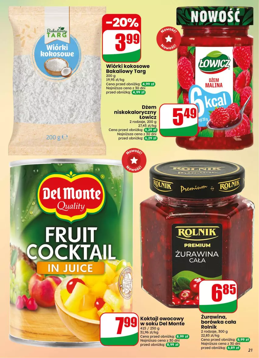 Gazetka promocyjna Dino - Gazetka 38 / 2026 - ważna 16.09 do 22.09.2026 - strona 21 - produkty: Dżem, Kokos, Monte, Rolnik, Sok, Wiórki kokosowe