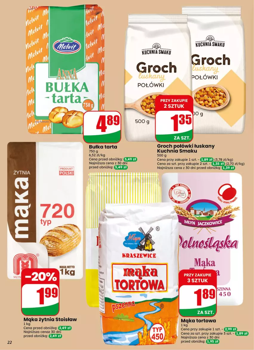 Gazetka promocyjna Dino - Gazetka 38 / 2026 - ważna 16.09 do 22.09.2026 - strona 22 - produkty: Bułka, Bułka tarta, Groch, Kuchnia, Mąka, Mąka tortowa, Tarta