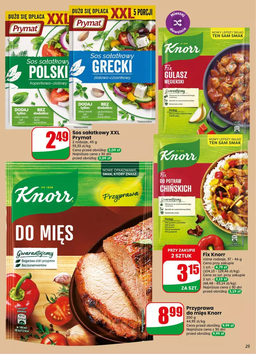 Gazetka promocyjna Dino - Gazetka 38 / 2026 - ważna 16.09 do 22.09.2026 - strona 25 - produkty: Knorr, Por, Prymat, Sałat, Ser, Sos
