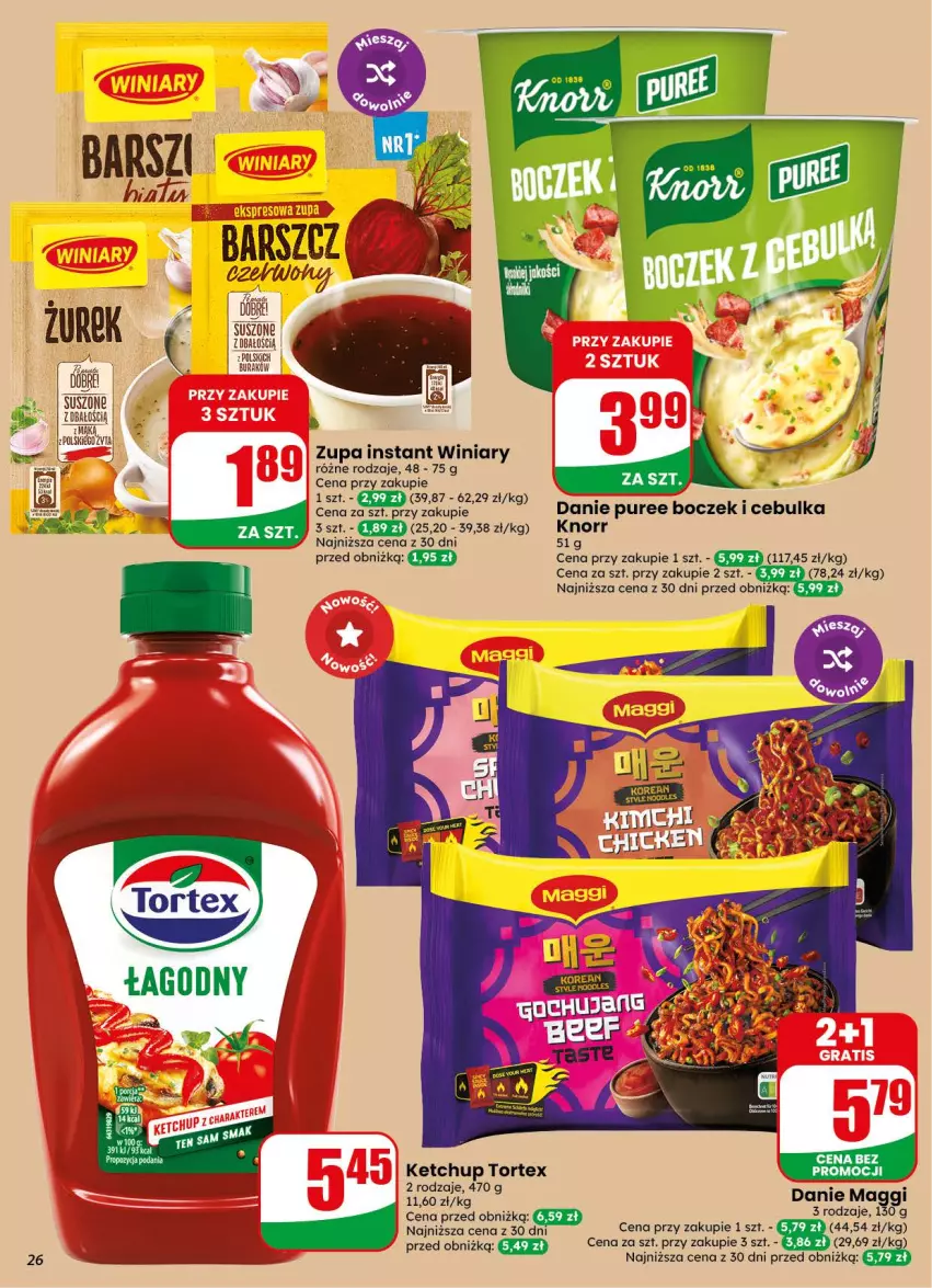 Gazetka promocyjna Dino - Gazetka 38 / 2026 - ważna 16.09 do 22.09.2026 - strona 26 - produkty: Boczek, Ketchup, Knorr, Pur, Winiary, Zupa