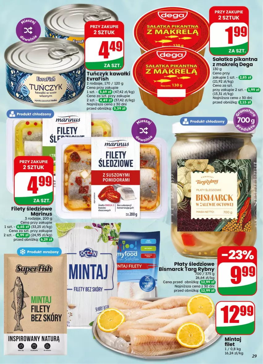 Gazetka promocyjna Dino - Gazetka 38 / 2026 - ważna 16.09 do 22.09.2026 - strona 29 - produkty: Dega, Kawa, Mintaj, Płaty śledziowe, Sałat, Sałatka, Ser, Sos, Tuńczyk