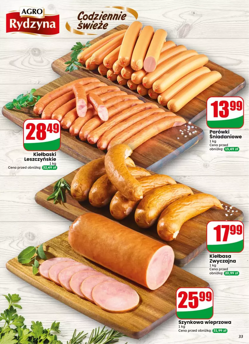 Gazetka promocyjna Dino - Gazetka 38 / 2026 - ważna 16.09 do 22.09.2026 - strona 33 - produkty: Danio, Kiełbasa, Parówki, Szynkowa wieprzowa