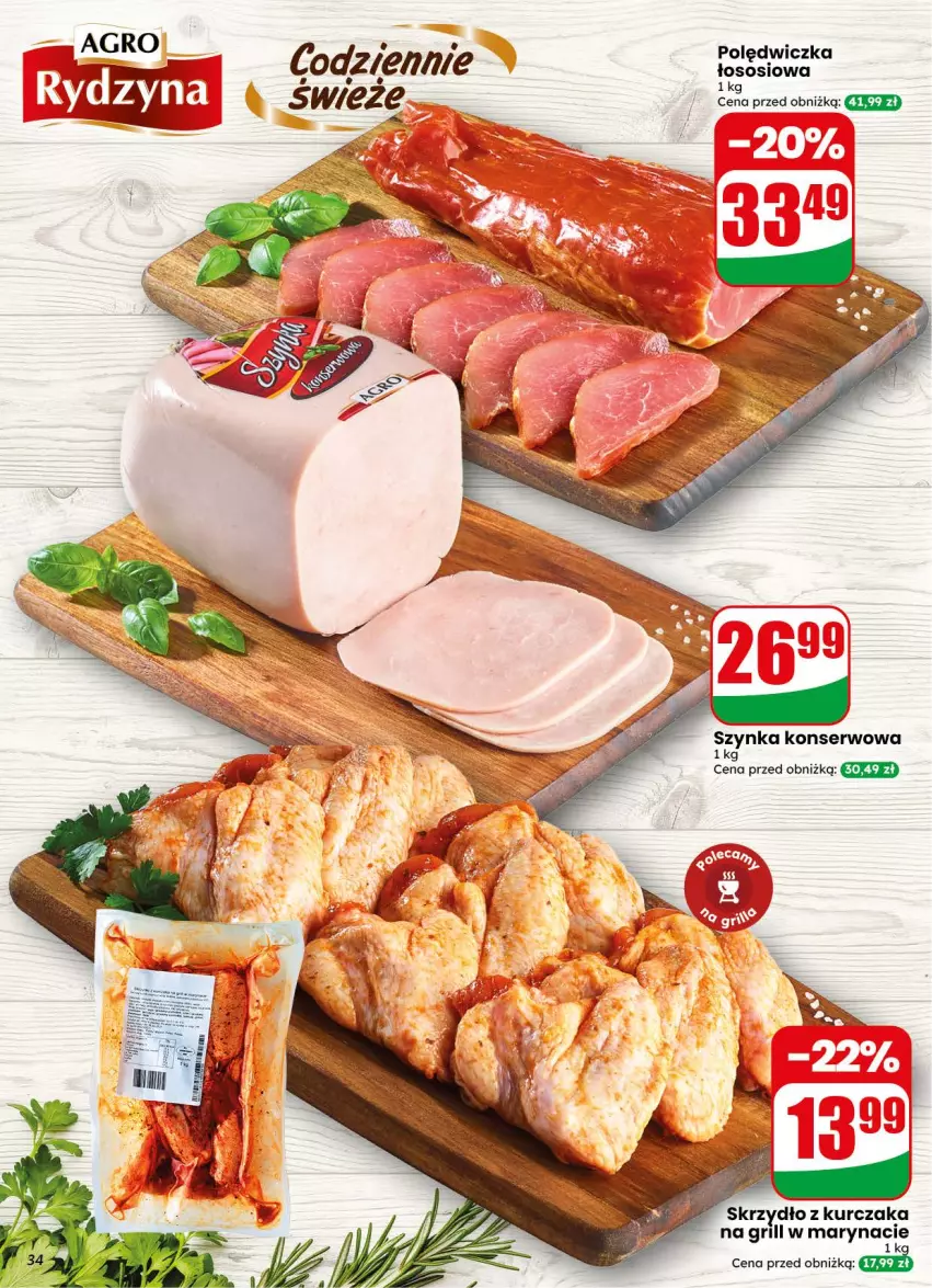 Gazetka promocyjna Dino - Gazetka 38 / 2026 - ważna 16.09 do 22.09.2026 - strona 34 - produkty: Grill, Kurczak, Ser, Szynka, Szynka konserwowa