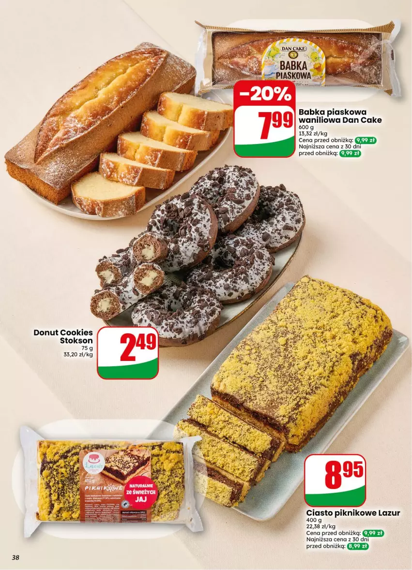 Gazetka promocyjna Dino - Gazetka 38 / 2026 - ważna 16.09 do 22.09.2026 - strona 38 - produkty: Babka, Dan Cake, Donut, Lazur