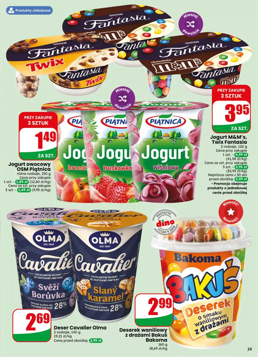 Gazetka promocyjna Dino - Gazetka 38 / 2026 - ważna 16.09 do 22.09.2026 - strona 39 - produkty: Bakoma, Deser, Fa, Fanta, Jogurt, Jogurt owocowy, Piątnica, Ser, Serek, Twix