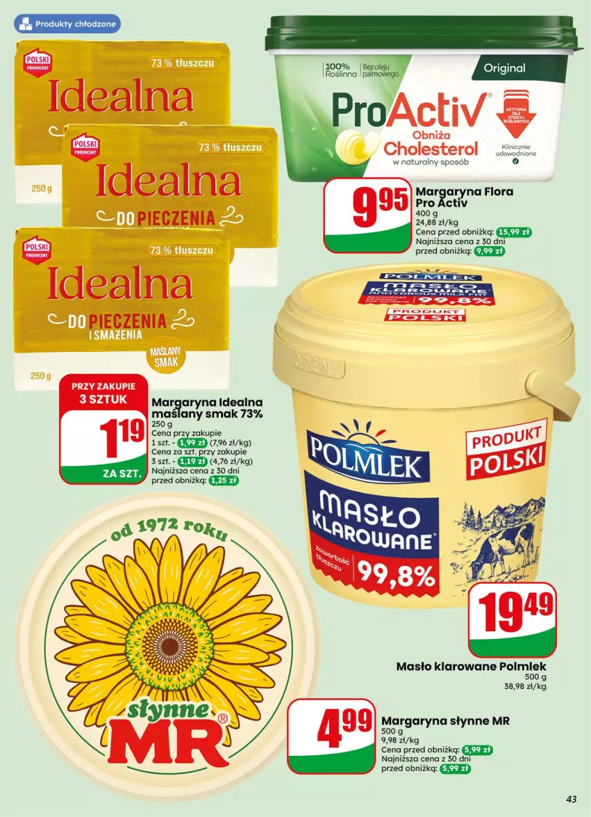 Gazetka promocyjna Dino - Gazetka 38 / 2026 - ważna 16.09 do 22.09.2026 - strona 43 - produkty: Flora, Margaryna, Masło, Masło klarowane, Polmiek, Słynne